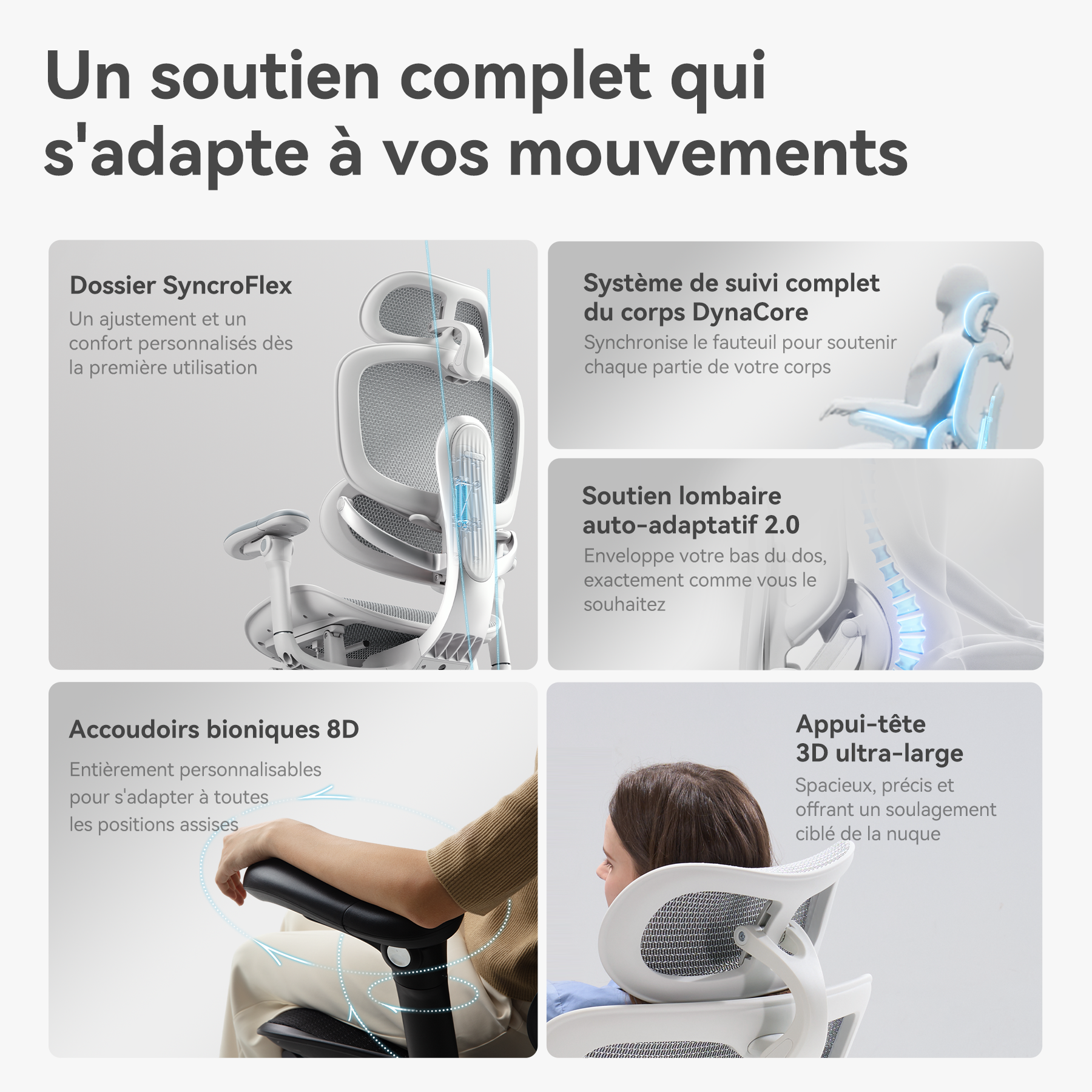 Doro C300 Ultra V2 – Chaise ergonomique à soutien intégral en apesanteur