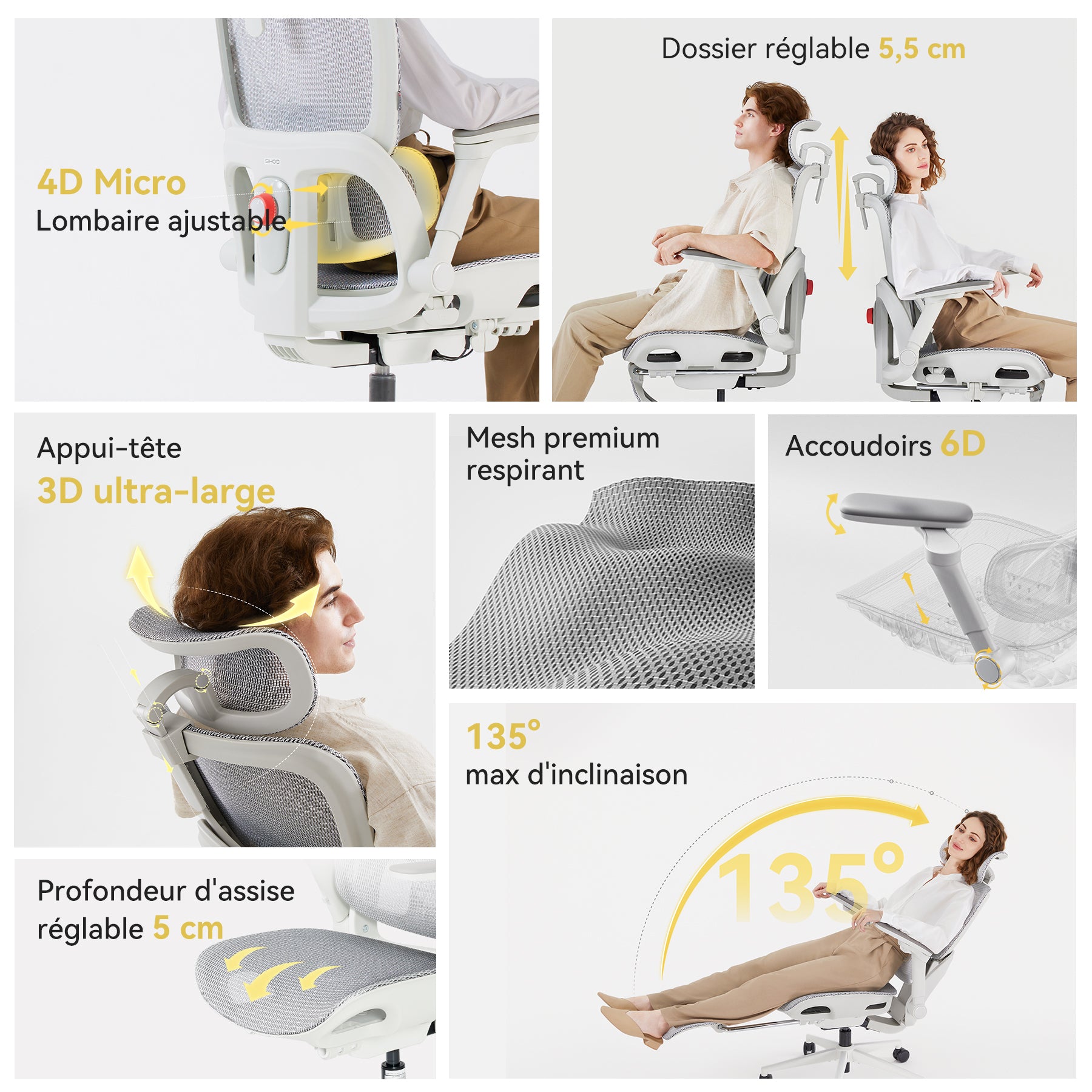 B300 Pro Chaise de bureau ergonomique