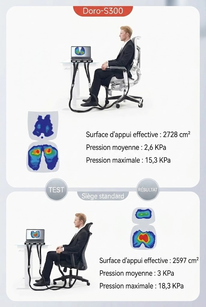 * Données basées sur les résultats de tests de la Sihoo Ergonomics Application Association