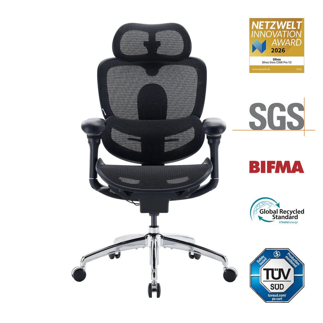 Doro C300 Pro V2 – Fauteuil ergonomique adaptatif full‑body